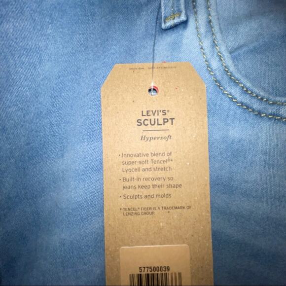 Levi’s 720 High Rise Super Skinny Azurite Jeans Silhouette Curve Modern 24W - Picture 4 of 5
